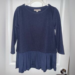LOFT - Layered sweater with Ruffled bottom - NWT